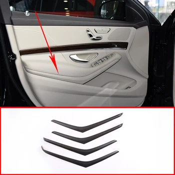 Автомобильные Декоративные Планки для внутренней двери, Аксессуары для отделки Mercedes Benz W222 S Class S320 2014-2019, Внутренние Дверные Планки из дуба, 4 шт.