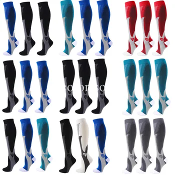3 Пары Новых компрессионных носков для женщин и мужчин 30 мм рт. ст., удобные, снимающие усталость, спортивные нейлоновые чулки для медицинского ухода и бега.