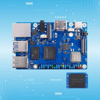 Для Orange Pi 3B Плата разработки Wi-Fi-BT с модулем EMMC Электронная проектная плата RK3566 с чипом до 1,8 ГГц