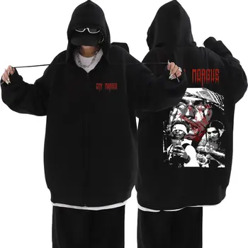 Рэпер City Morgue в стиле хип-хоп, винтажная толстовка на молнии с графическим рисунком, Мужская женская одежда, крутая уличная одежда, мужская повседневная куртка на молнии оверсайз.