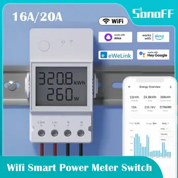 SONOFF POW Elite 16A/20A Wifi Smart Power Meter Переключатель Датчика Энергопотребления С Защитой От Перегрузки ЖК-Экран Через eWeLink