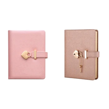 2 предмета, блокнот с кодовым замком в форме сердца, личные органайзеры, секретный блокнот в подарок-Розовый с шампанским
