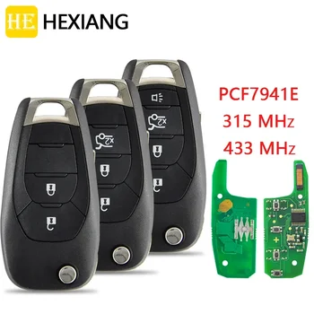 Автомобильный Ключ Дистанционного Управления HE Xiang Для Chevrolt Cruze Avo 433 МГц ID46 PCF7941E Auto Smart Replace Flip С Наклейками