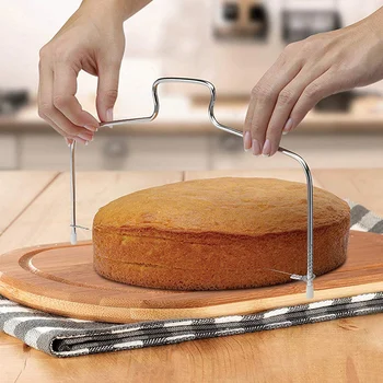 1 шт. двухлинейная машина для резки торта, разделитель хлеба, кухонные принадлежности, Инструменты для выпечки торта, регулируемая проволочная машина для резки торта из нержавеющей стали