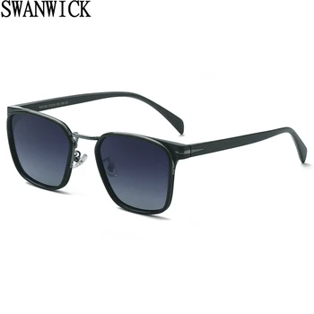 Swanwick мужские квадратные солнцезащитные очки поляризованные UV400 ретро солнцезащитные очки для вождения для мужчин коричневый серый 2023 горячая распродажа летний стиль