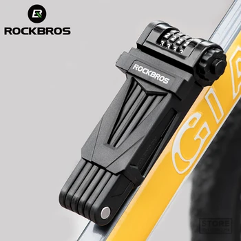 Велосипедный замок ROCKBROS с отпечатком пальца из цинкового сплава, четырехзначный секретный противоугонный складной пароль, дверь 85 см, аксессуары для мото