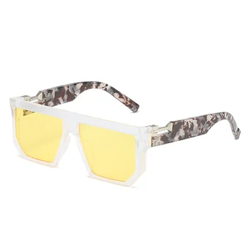 Ретро Квадратные Солнцезащитные очки Женские Модные Брендовые дизайнерские цельные Серые оттенки UV400 Мужские солнцезащитные очки с прозрачными линзами