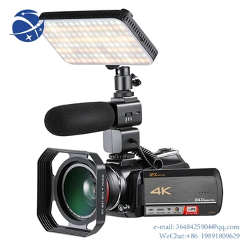 YYHC2023 Новая Видеокамера с Оптическим Зумом 4K HD Видеокамера Ultra 1080P 60 кадров в секунду с Микрофоном, Широкоугольным Объективом и Ручным Стабилизатором