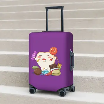Чехол для чемодана с мультяшными зубами, милый чехол для багажа в круизе, забавный чехол для багажа