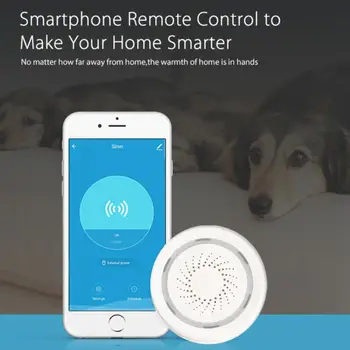 Tuya WiFi Умная сирена Звуковой световой датчик сигнализации Система безопасности умного дома Работает с Alexa Home Android и IOS