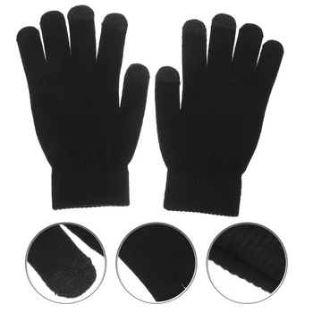 Вязаные перчатки для зимних женщин, сохраняющие тепло, более теплая мужская пряжа для женщин в холодную погоду