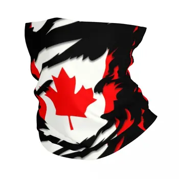 Флаг Канады С разорванным графическим рисунком Зимняя повязка на голову, грелка для шеи, Походный шарф для бега, Proud Canada Art Gifts, Бандана для лица, гетры
