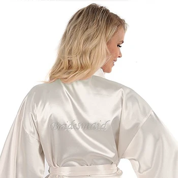 Однотонное Женское Свадебное Кимоно для новобрачных Сексуальное Короткое Ночное платье Халат для горячего Бурения Халат Халат Ночная рубашка