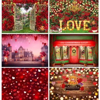 SHUOZHIKE Романтические фоны для фотосъемки на День Святого Валентина, реквизит, Красная роза, свадебное сердце, стена для фотостудии, фон VS-81
