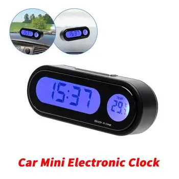 Мини-электронные автомобильные часы, часы на приборной панели, светящийся термометр, цифровой дисплей с подсветкой, аксессуар для интерьера
