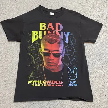 Футболка Bad Bunny для взрослых, Средняя Черная футболка YHLQMDLG в стиле рэп, повседневная мужская футболка с коротким рукавом