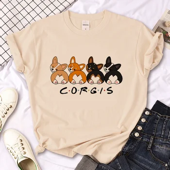 Мужская футболка Corgi с графическим рисунком для мальчиков y2k одежда из аниме и манги