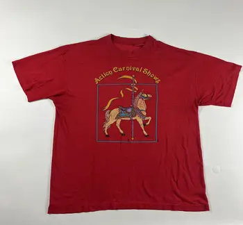 Винтажная Рубашка Для Экшн-Карнавальных шоу L horse с длинными рукавами