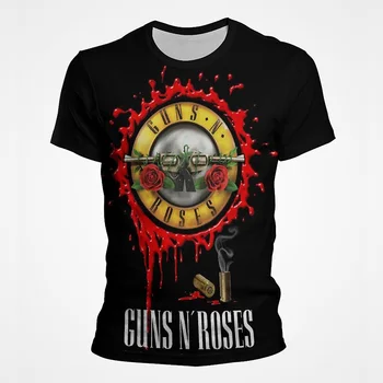 Футболка Guns N Roses с графическим рисунком американской хард-рок-группы с короткими рукавами и принтом, детские модные футболки, женская одежда большого размера