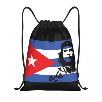 Изготовленный на заказ Че Гевара С флагом Кубы, сумка на шнурке, Женский, мужской, легкий, Кубинский Социализм, Свобода, Спортивный рюкзак для хранения в тренажерном зале
