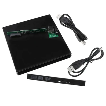 Внешний корпус DVD 12,7 мм, USB 2.0, внешний корпус DVD / CD-ROM для ноутбука, настольного ПК, оптический дисковод SATA на SATA