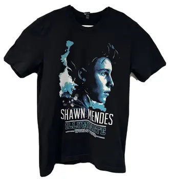 Рубашка Shawn Mendes, мужская футболка XL Black Illuminate World Tour Concert, мерч с длинными рукавами