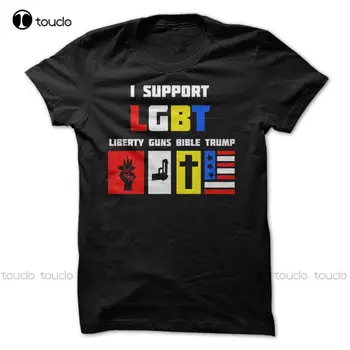 Я поддерживаю ЛГБТ, рубашки Liberty Guns, Библию, Трампа, Забавные для мужчин, новейшие хлопковые футболки с рукавами, Модные футболки на заказ
