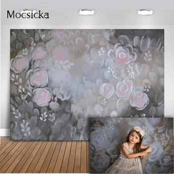 Абстрактный текстурный цветочный фон для фотостудии, портретный фон для новорожденных, детский фон для фотостудии, Розовый цветок