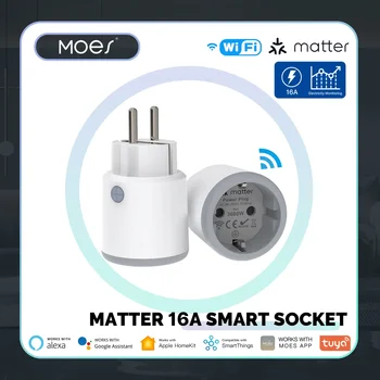 MOES Smart Plug Имеет значение Розетка Wi-Fi 16A Smart Timer Розетка Монитор питания Поддержка TUYA Apple Homekit Работа С Google Home Alexa