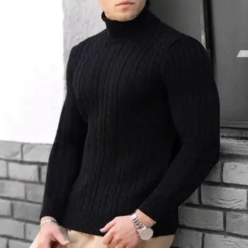 Осенне-зимний мужской свитер с высоким воротом 2022, мужская версия повседневного универсального вязаного свитера