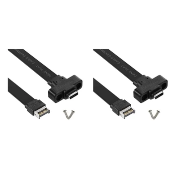Удлинитель RISE-2X USB 3.1 на передней панели от типа E до типа C, внутренний кабель-адаптер Gen 2 (10 Гбит / С), с 4 винтами (50 см)