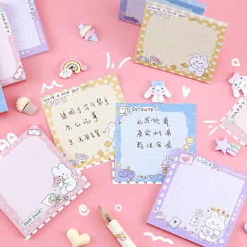 Набор Корейских милых кавайных стикеров, блокнотов для заметок, забавных блокнотов для записей, канцелярских принадлежностей для девочек, ежедневника, контрольного списка, списка дел, индексных вкладок