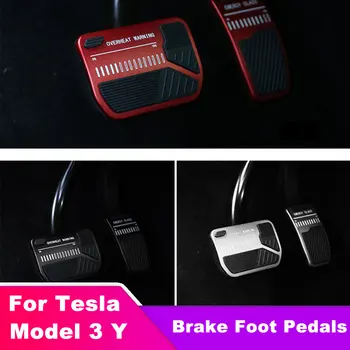 Педаль акселератора и тормоза из алюминиевого сплава Model3, автомобильные накладки на ножную педаль, чехлы для аксессуаров Tesla Model 3 Y 2023