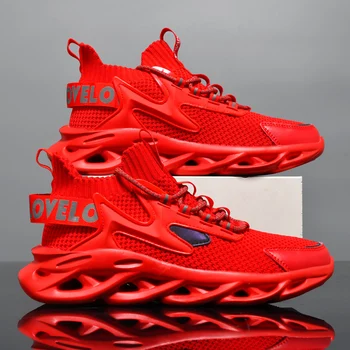 Новые модные Красные Мужские Кроссовки Для бега, Лето 2023, Дышащие Сетчатые Кроссовки, Мужская Спортивная обувь На открытом воздухе, Большой Размер 46, Zapatillas Hombre