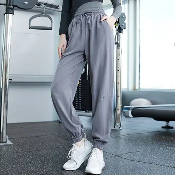 Женские штаны для йоги, спортивная одежда для бега, подтягивающие колготки для фитнеса, леггинсы, бесшовные спортивные штаны для тренажерного зала, свободный крой