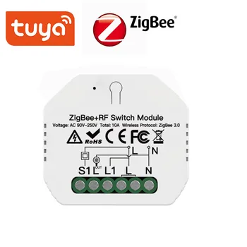 Модуль интеллектуального выключателя света Tuya ZigBee 3.0 Работает с Alexa Google Home для голосового управления Smart Life/Беспроводной пульт дистанционного управления Tuya