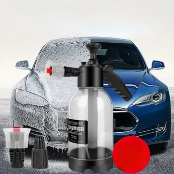 Бутылка-распылитель для автомойки объемом 2 л, распылитель для мытья пены, ручной насос, распылитель пены, распылительная форсунка для мойки автомобилей под давлением воздуха, может автоматически мыть окна