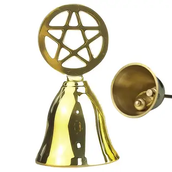 Декоративный латунный колокольчик ручной работы, Пятиконечная звезда, Тибетский Золотой колокольчик, Церковный колокол, Креативный подарок, Украшение для дома, подвеска