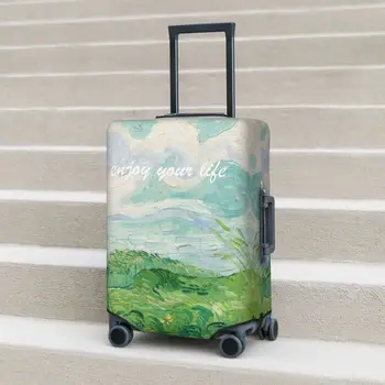 Зеленые Пшеничные поля Чехол для чемодана Картина Ван Гога Отдых Бизнес Развлечения Аксессуары для багажа Протектор