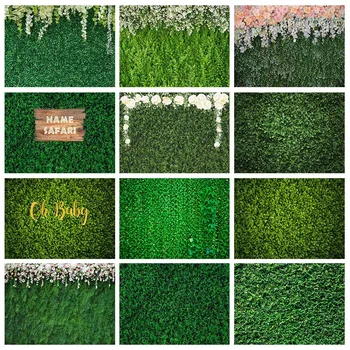 Моксика Настенные фоны с зеленой травой для фотосъемки Душа ребенка День рождения Свадьба Декор из зеленой травы Фото Фон Студийный реквизит