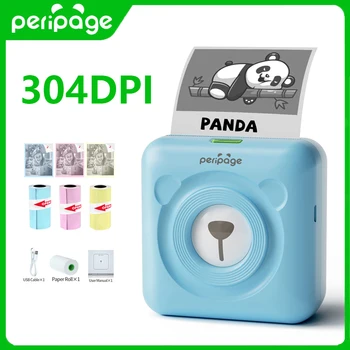 Портативный карманный принтер для фото этикеток PeriPage A6 Mini с разрешением 304 dpi, термопринтер самоклеящихся этикеток для мобильного телефона, производитель наклеек