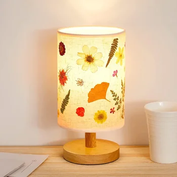 Креативная прикроватная лампа DIY Прикроватная лампа с прессованными цветами, Абажур с прессованными цветами, лампа для стола, гостиная, Общежитие, Домашний офис, Бар