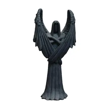 Скульптура Темного Ангела Скульптура Ангела из смолы Фигурка Темного Ангела Поделки из смолы Украшение Эстетическая Скульптура для домашнего рабочего стола