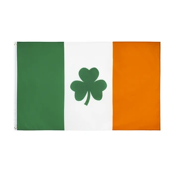 Флаг Candeway Irish clover на День Святого Патрика, польские флаги 90 * 150 см, флаги ivid цвета и устойчивые к выцветанию под УФ-излучением