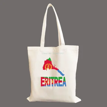 Модная сумка через плечо из холщовой ткани большой емкости с принтом флага Эритреи, эко-сумка-тоут, многоразовые сумки для покупок в продуктовых магазинах