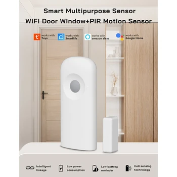 Wifi Дверной датчик Smart Window Дверной датчик Сигнализация для домашней безопасности Беспроводной Магнитный детектор открытия двери