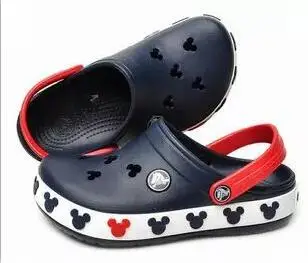 MODX Пляжные кроссовки для мальчиков и девочек с Микки и Минни, 3D Тапочки, Детская обувь с дырками, Сандалии, Детские Сандалии, Детская обувь