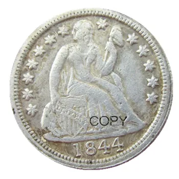 Монеты-копии 1844 P/S с серебряным покрытием в стиле Либерти США