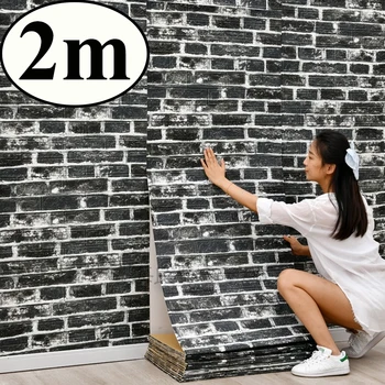 3D Наклейка На Стену 70 см х 2 м Непрерывная Ретро Имитация Кирпичных Обоев Самоклеящиеся Водонепроницаемые Обои Для Гостиной Декор Стен