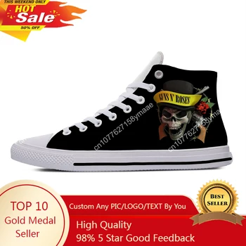 Горячая 3D Guns N Rose Хэви-метал Рок-группа, Модная забавная Повседневная Тканевая обувь, Мужские и женские Повседневные кроссовки с высоким берцем, новейшая обувь для настольных игр